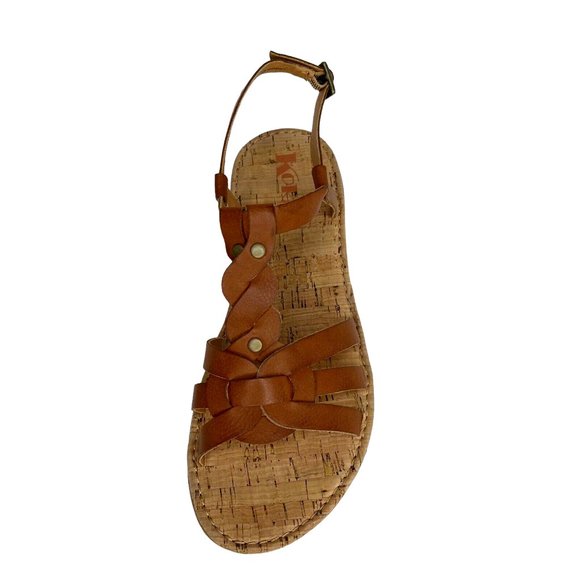 Korks Sawyer Womens Braided Strappy Sandals Size 7 Brown Stylish & Casual Shoes - Picture 4 of 15